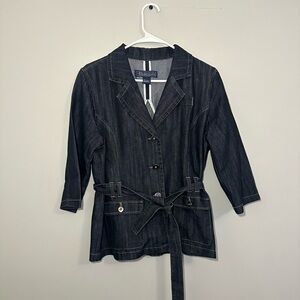 Baccini Womens Denim Jacket with denim belt size Large